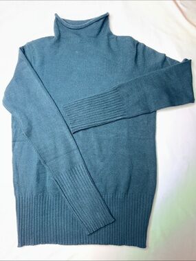French Connection Babysoft Mock Neck Long Sleeve Shirt S Deep Teal NWT